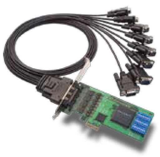 Serial Expansion and Extension Solutions CP-118EL 8-port RS-232/422/485 smart PCI Express serial board The certification logos shown here apply to some or all of the products in this section.