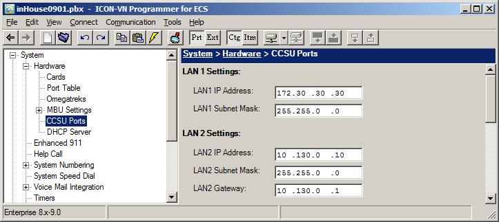 Configuring CSTA through the ECS IX-CCSU LAN2 Ethernet Port CSTA is used as the underlying phone system / computer integration mechanism between the Esnatech Officelinx and Iwatsu ECS.