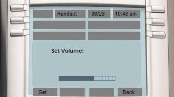 Configuring the Avaya 1140E IP Deskphone Adjusting the volume You can adjust the volume of the IP Deskphone for the following: Ring Volume Handset Volume Headset Volume
