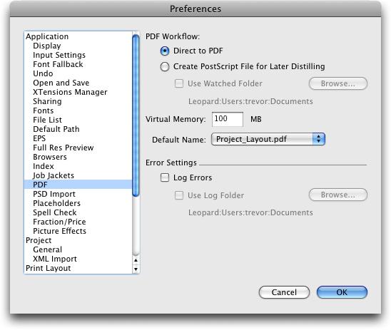 CHANGING THE PDF WORKFLOW Changing the PDF workflow Before using one of the PDF styles from the downloaded package, you must change the PDF workflow in QuarkXPress so that you are directly exporting