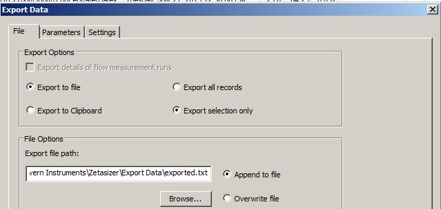 Note that you can choose to export all of the results in the