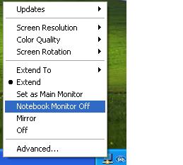 Main Monitor: Use to select