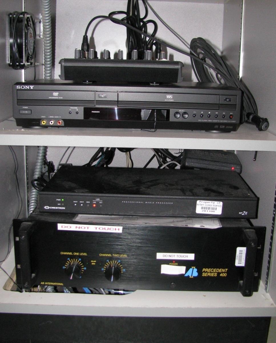 DVD/CD Drawer Left Cabinet DVD/VCR Deck Crestron Unit VHS Tape Slot Computer