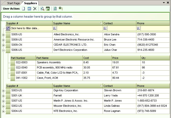 Supplier Information Figure 17 To maintain suppliers, select the Suppliers option in the Edit menu (See figure 18).