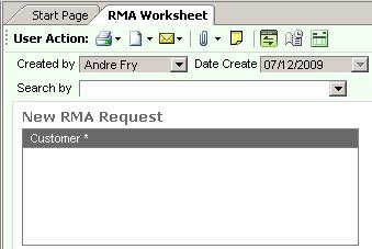 Starting an RMA Request Generally, a new RMA ticket is created when a customer calls about returning a product for repair.