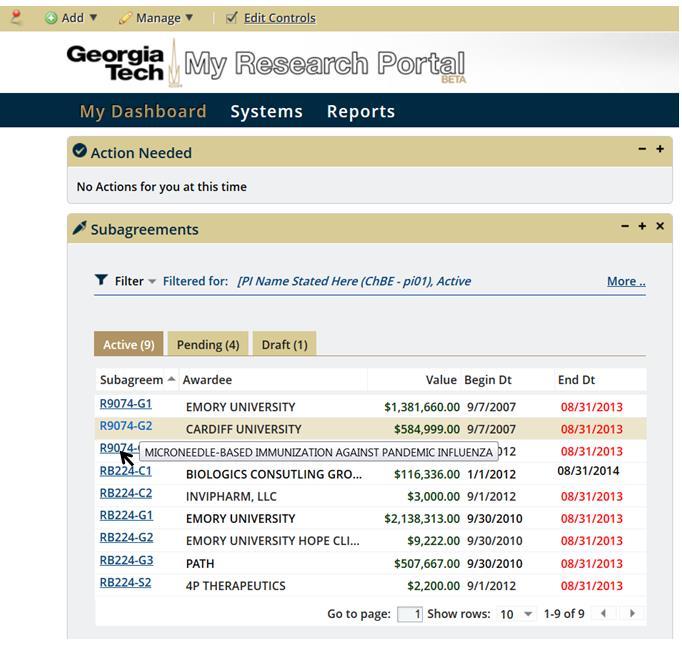 My Research Portal General User FAQ Updated 12 Nov 2013 1.) How can one gain access to the Portal? A: Enter https://myresearch.gatech.
