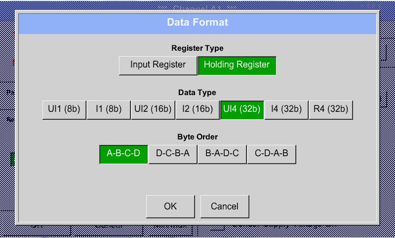 Modbus Supported Data types: Data Type: UI1(8b) = unsigned Integer => 0-255 I1 (8b) = signed integer => -128-127 UI2 (16b) = unsigned Integer => 0-65535 I2 (16b) = signed integer => -32768-32767 UI4