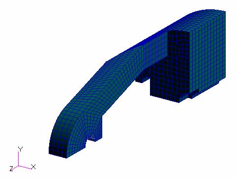Step 27. Determine Quality of Hex Mesh Completed hex mesh for model.