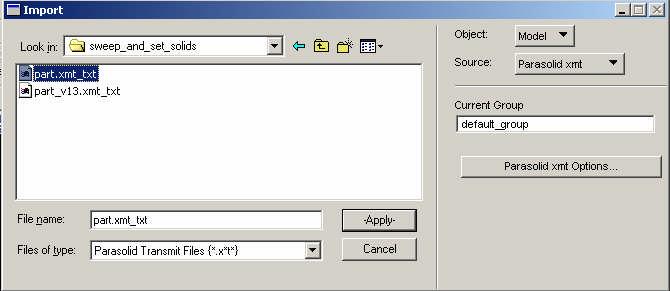 Step 2. Import Parasolid File a c d Import the parasolid.xmt file. a. File / Import. b.