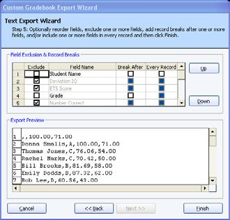 Working with Your Data statistics you wish to exclude in the export. By default all statistics are exported unless you mark the Exclude checkbox.