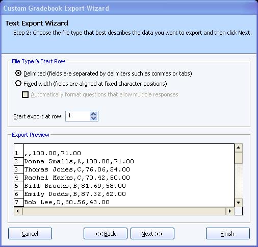 Remark Quick Stats User's Guide To use the Custom gradebook format 1 In the Gradebook Export window, enter the number of decimal places you wish to include in the file.
