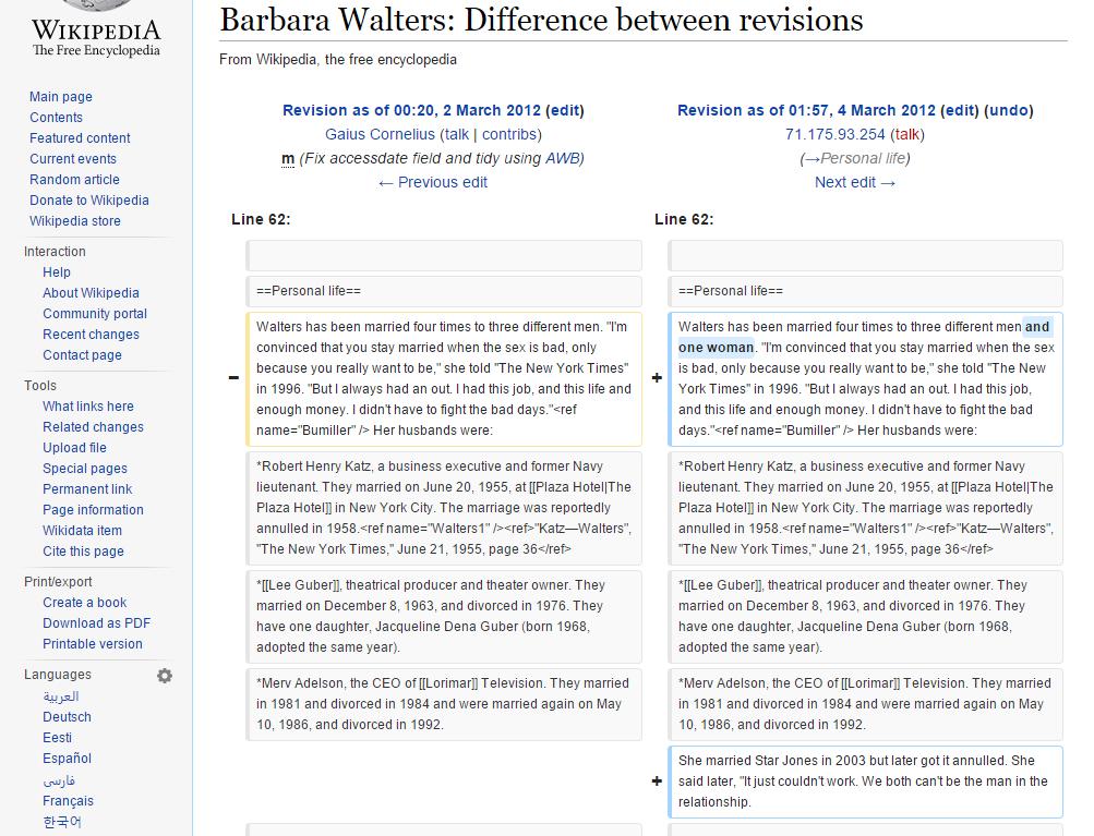 Wikipedia edits https://en.
