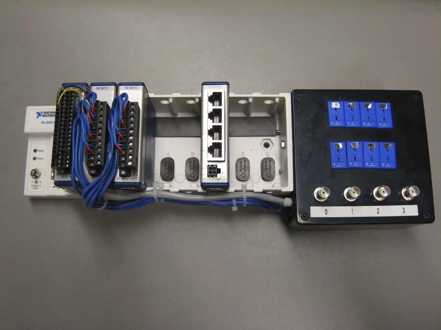 10 Figure 7. NI-DAQmx chassis with several modules. Only channel 6 (middle) is needed.