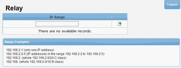 The screen allows you to add a single IP address, a range of IP addresses or a IP address class range.