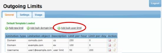 Enter the limitation for each domain per line as per the format shown in the screen.. Click the 'Save' button.