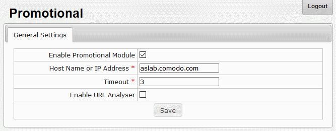 Enable Promotional Module: Select this check box to activate this module. Dome Antispam will block all promotional emails from various sources if the module is activated.