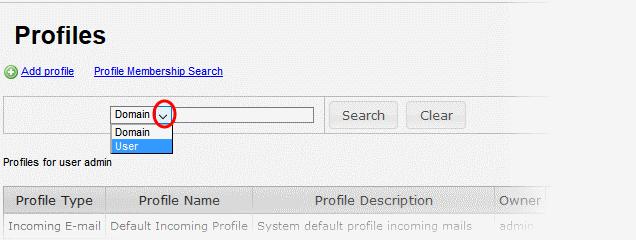 top to search for a profile that is applied to domain and / or