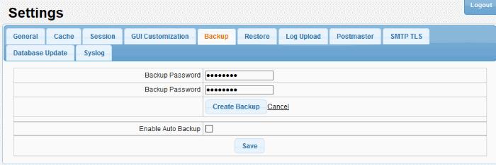 Instant Backup To take an instant backup, enter the password, confirm it and click the 'Create Backup' button.