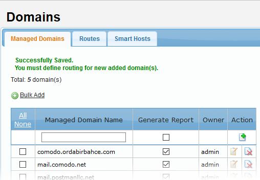 If left undefined, then the default route will apply for the domain. Refer to the section 'Managing Routes' on how to add routes.