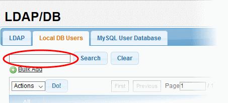 To search for users In the search field, enter a full or partial name. Click the 'Search' button.