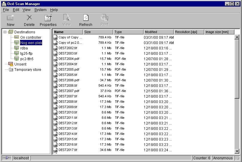 Océ Scan Manager The Océ Scan Manager is an application available only locally on the Océ Power Logic controller. With the Océ Scan Manager you can configure the destinations for scan-to-file.