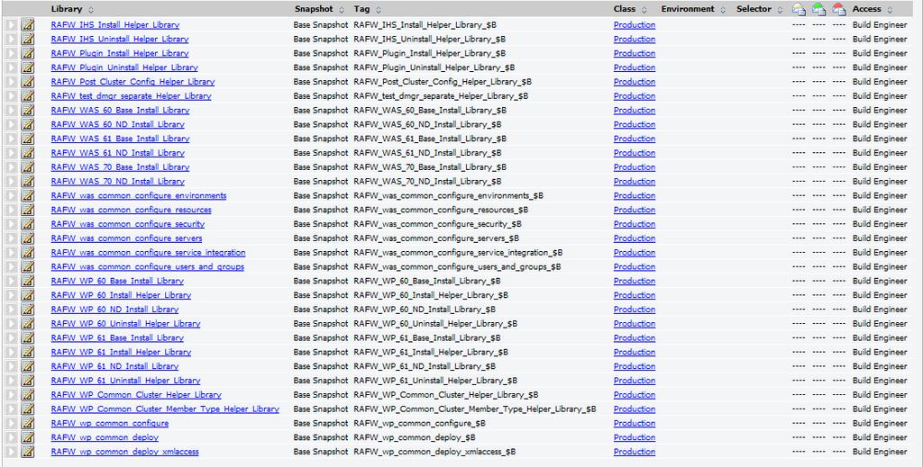 Screen capture of Framework Libraries Common configuration and