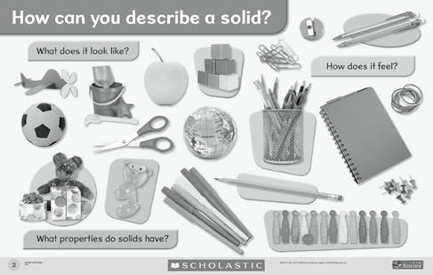 How Can We Describe Solids? Focus: Students explore and describe various solids, then group their descriptive words into categories (properties).