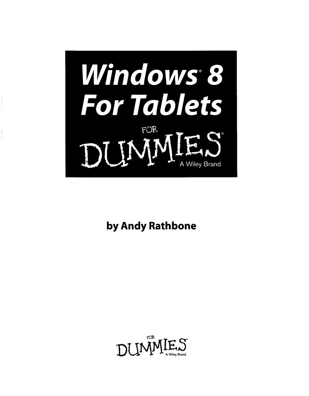 Windows 8 For Tablets