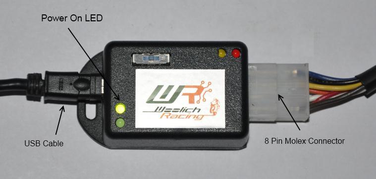 ECU Flashing Mode Serial Data LED Disconnecting the USB ECU Interface 2) Connecting the USB ECU Interface i) You need to install the Bike Harness before you can use the USB ECU Interface.