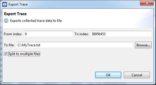 EXPORTING A TRACE LOG It is pssible t save the trace lg by clicking n the Exprt Trace tlbar buttn in the Trace Lg view.