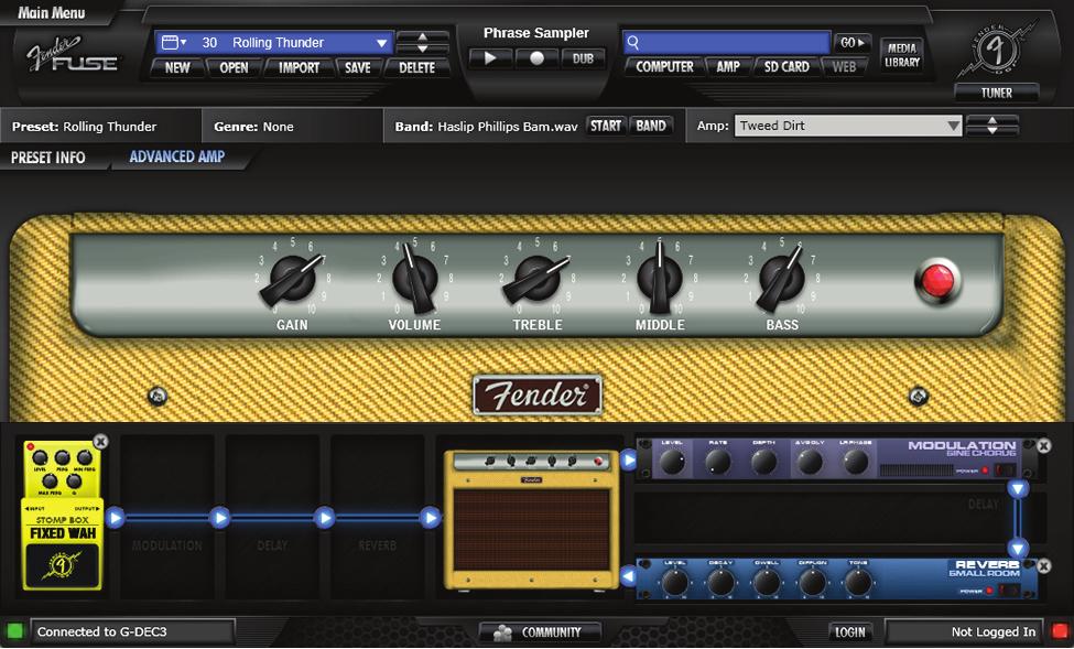 Preset Editor This is the first screen that you will see when you start up Fender FUSE.