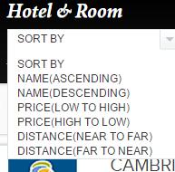 The search will return a list of hotels having rooms available for the selected date range.