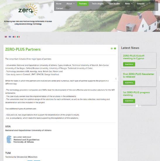 2.2.1 Home Upon entering the ZERO-PLUS website, the navigation button Home is highlighted in green.