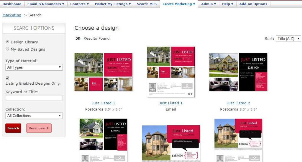 From the eedge menu, click Market My Listings > Listings to see all active listings associated with your eedge account. 2.