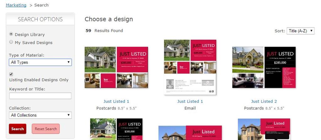 Share your listing design (print format) Virtually all designs in the eedge Marketing Library are available in both email and print versions.