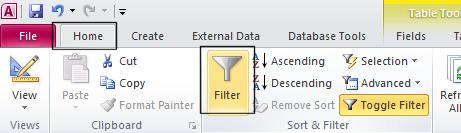 A NOTE: Only when a filter is in use, will the Clear filter from Position option