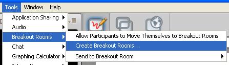 K. Breakout Rooms To create breakout rooms, click on Tools > Breakout Rooms >