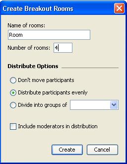 For the distribution options, select Distribute participants evenly (default).