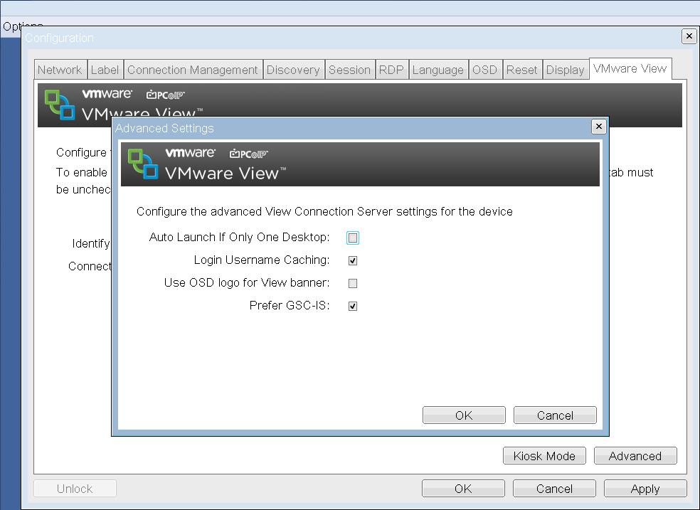 4.6.2 VMware View Advanced OSD Screen TERA1