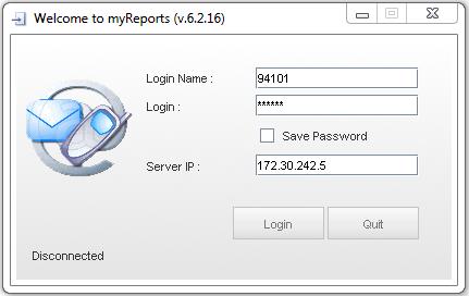 4. MyReports Features 4.1. myreports Login A contact center user can login into any myreports application with his individual myagent login name and his password.