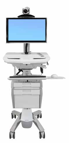StyleView Telepresence Cart Single Monitor Includes: LCD pivot, primary drawer, large drawer, camera shelf, codec/cpu holder, T-slot bracket and medical-grade power strip SV42-56E1-1 Dual Monitor