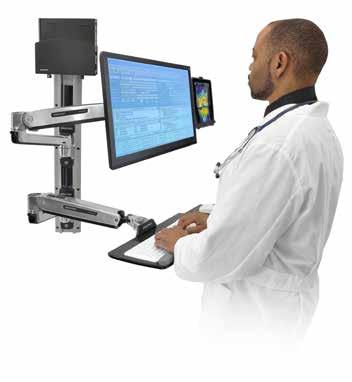 Wall Mount Arms & Systems Healthy computing that brings EMR, emar, PACS and CPOE to the point of care Part # (color) Includes Typical LCD Size LX Sit-Stand Wall Mount System Medium CPU Holder