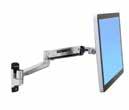 Arm, LX Sit-Stand Keyboard Arm, wrist rest, mouse holder, CPU Holder, two (2) 10 (25,4 cm) cable channels, mounting kits for hollow-wall and wall-stud installation 42 LX Wall Mount System Medium CPU