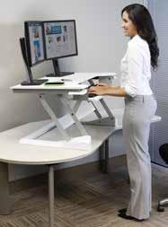 WorkFit T promotes proper ergonomic positioning and inspires a healthy sit-stand work routine.