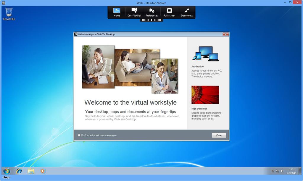 Configuring Service Access Settings Screen for On-Demand Desktops: XenDesktop 7.5 Platinum 5.