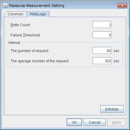 Chapter 5 Other setting details Retry Count (1 to 5) Set the resource measurement retry count to be applied if the JVM monitor fails in resource measurement.