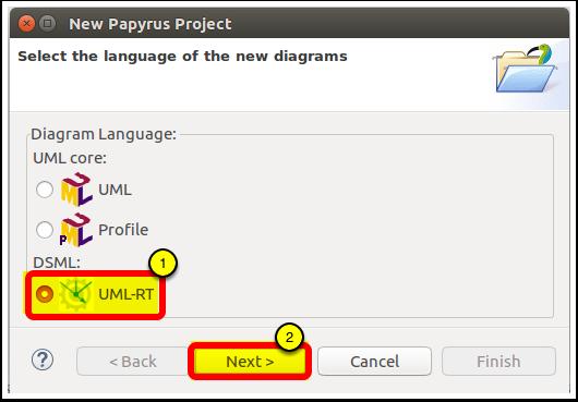 2.3 Selecting the language to be used for the model In the resulting dialog: 1.