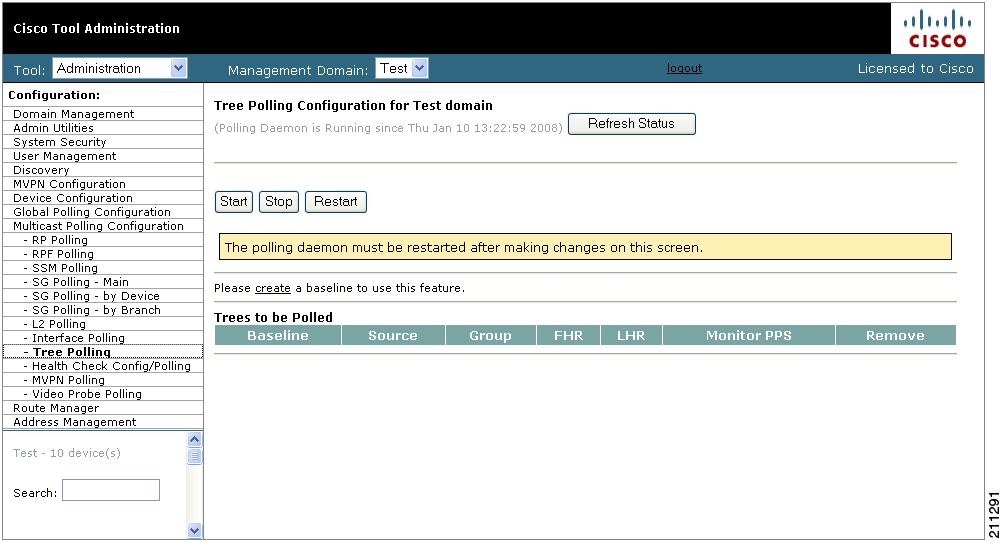 Chapter 2 Configuring Specific Multicast Manager Polling Step 4 Step 5 Step 6 Select the interface to monitor. Select either inbound, outbound, or both, and enter values in percentages. Click Apply.