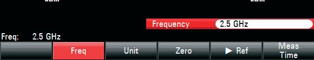 For a highly accurate measurement, enter the frequency of the signal under test. Press the FREQ softkey.