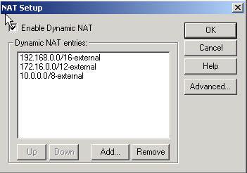 By default, all private IP address ranges are added to perform dynamic NAT. They apply to both Optional and Trusted Interfaces.